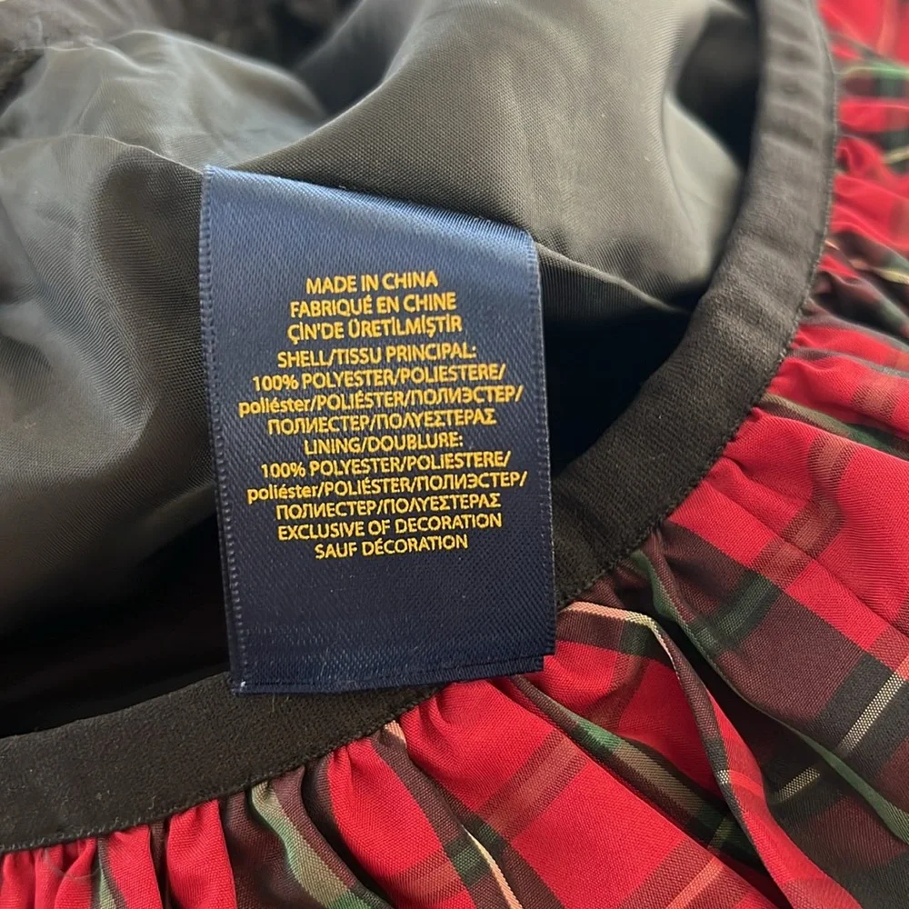 Ralph Lauren Plaid Holiday Skirt Girls Size 7